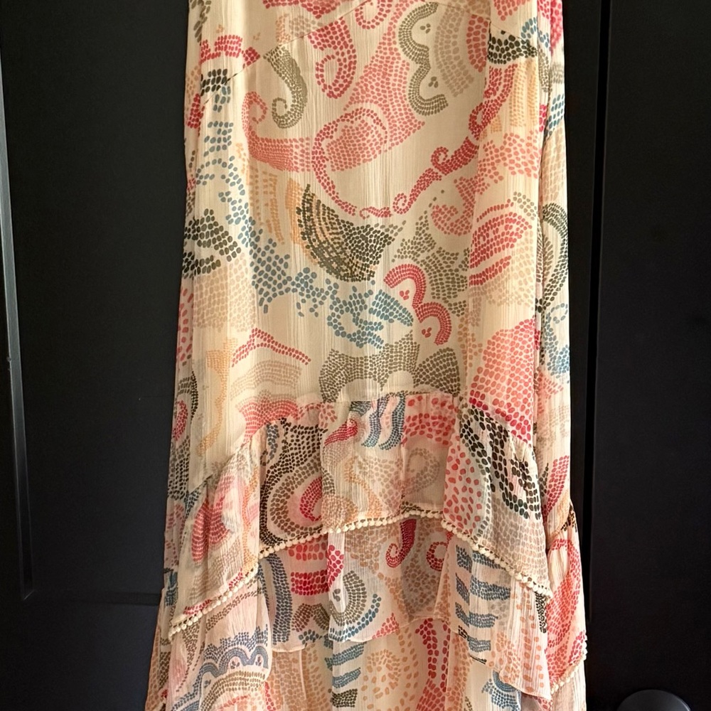 Anthropologie Verb by Pallavi Singhee crochet-trimmed chiffon maxi dress. - Picture 3 of 4